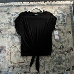 Brand new Karen Kane XS black tie shirt